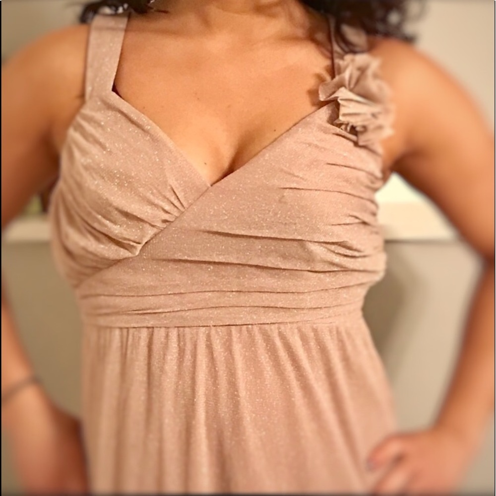 Vintage Arden B Chiffon Sparkly Pink Dress SMALL